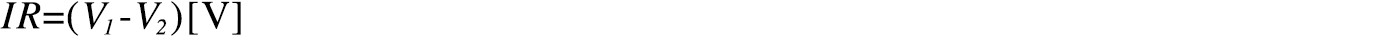 IR=(V1-V2)[V]